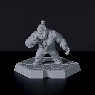 Futuristic miniature of sci fi male dwarf with phone and suit - Karl Armstrong COO for Gridwars Corporation army