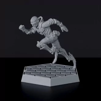 SCI-FI male human with steel legs implants - SloMo for Gridwars tabletop wargame