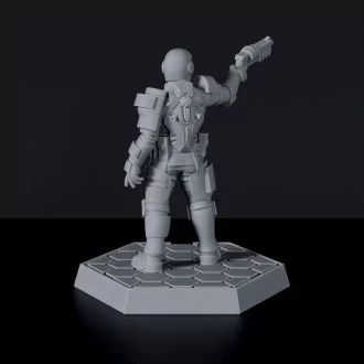 TCPD sci-fi policeman with gun - Prosecutor Harsh on foot miniature for Gridwars TCPD army