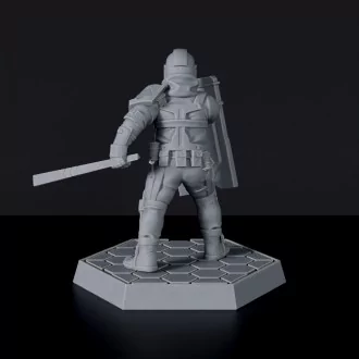 Sci-fi policeman with bat and shield - Riot Officer Bob Blunt miniature for Gridwars TCPD army