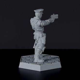 Police Officer ver. 1 - sci-fi policeman with bat and futuristic gun for Gridwars TCPD army