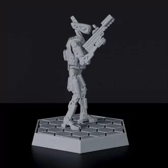 Roger-One 3 - sci-fi police robot with futuristic gun for Gridwars TCPD army