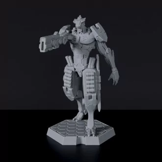 Futuristic miniature of sci fi police robot with sword and gun - Batta for Gridwars TCPD army