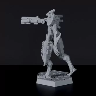 SCI-FI police robot with sword and futuristic gun - Batta for Gridwars tabletop wargame