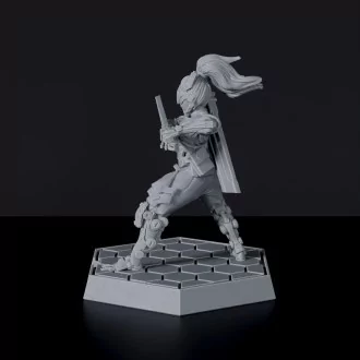 SCI-FI female warrior miniature - Ichiko Serpentblade with sword for Gridwars tabletop wargame