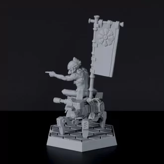 SCI-FI male asian on spider war robot with futuristic guns - Takahashi for Gridwars tabletop wargame