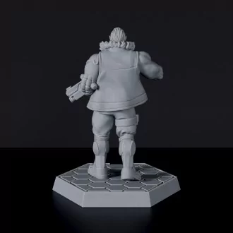 Sci fi male orc fighter with futuristic gun - Nick Chrombane miniature for Gridwars Gangs of TC army