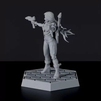 SCI-FI female human with steel leg and gun - Jenny Silverleg for Gridwars tabletop wargame
