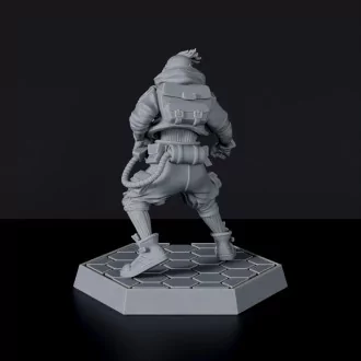Sci fi male human fighter with futuristic gun and steel arm - Vee miniature for Gridwars Star Smugglers army