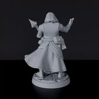 Miniature of Human Male Cleric with scepter and cloak - dedicated set to army for fantasy tabletop RPG games