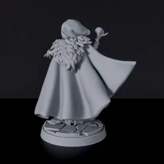 Miniature of Human Female Wizard ver. 1 with sphere and cloak - dedicated warlock set to army for fantasy tabletop RPG games