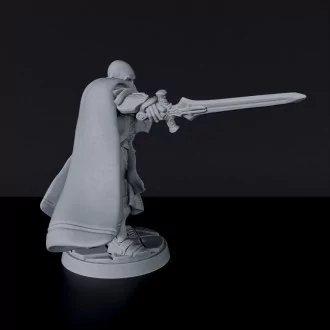 Dedicated fighter set for fantasy tabletop RPG army - Human Male Paladin ver. 1 - miniature of knight with sword