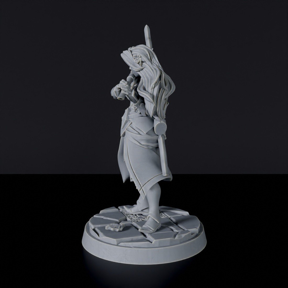 Elf Female Bard - Warrior With Bow And Quiver Fantasy Miniatures - Rpg