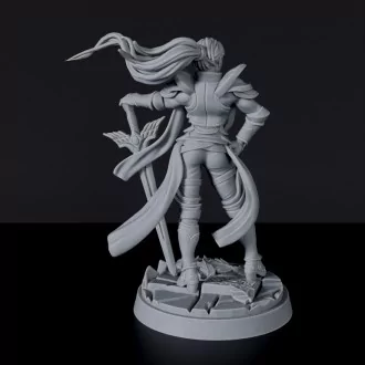 Miniature of Human Female Paladin with armor and sword - dedicated fantasy set to army for tabletop RPG games