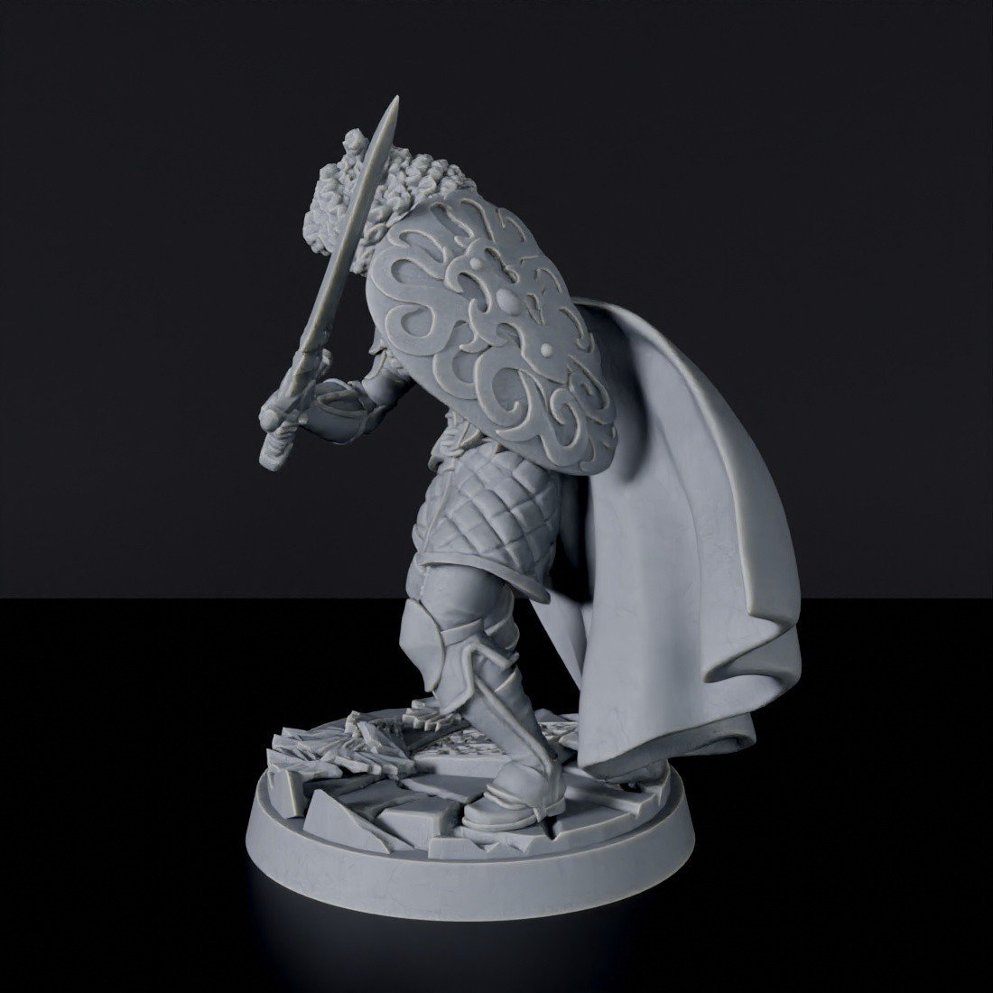 Human Male Fighter - warrior with sword and axe - Fantasy miniatures