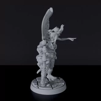 Dedicated warlock set for fantasy tabletop RPG army -  Human Male Wizard miniature with halberd and sword