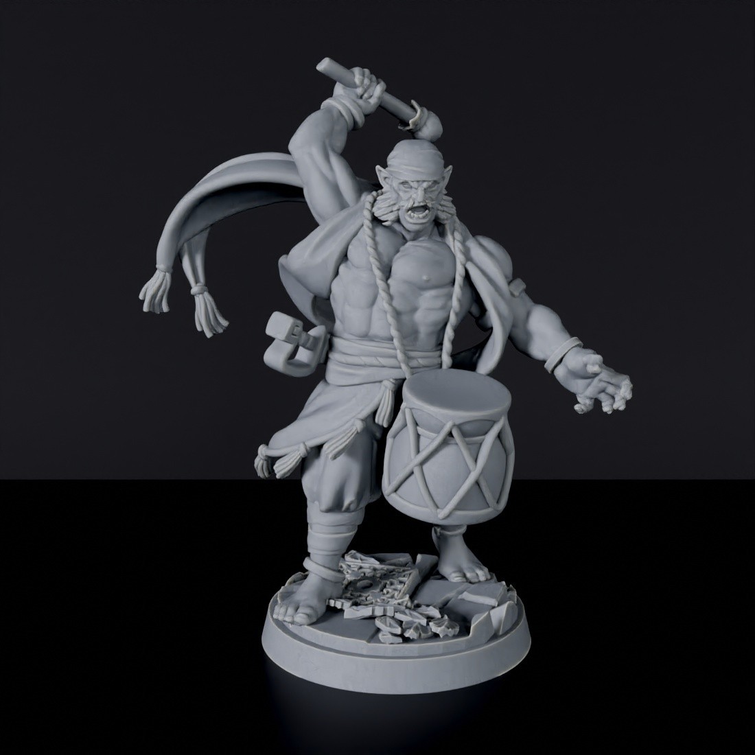 Half-Orc Male Bard - 3d printed set includes 2 parts to create miniature