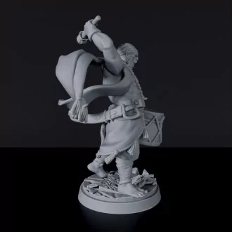 Dedicated set for fantasy tabletop RPG army - Half-Orc Male Bard miniature with sword