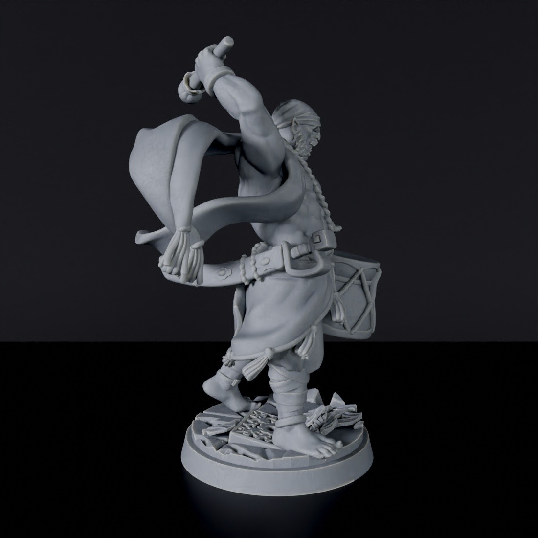 Half-Orc Male Bard - 3d printed set includes 2 parts to create miniature