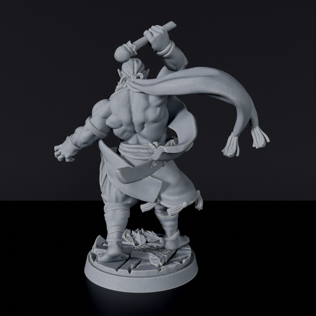Half-Orc Male Bard - orc bard with sword fantasy miniatures - RPG game