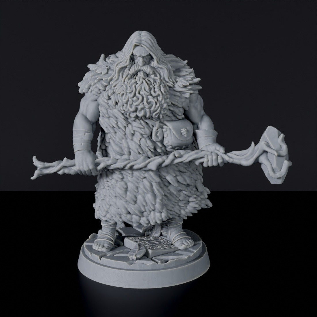 Miniature of Human Male Druid with staff - dedicated forest druid set to army for fantasy tabletop RPG games Human Male Druid