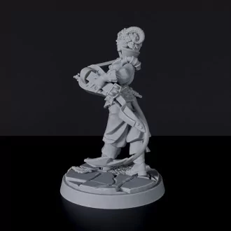Miniature of Tiefling Female Bard dedicated fantasy set for tabletop roleplaying games and collectors