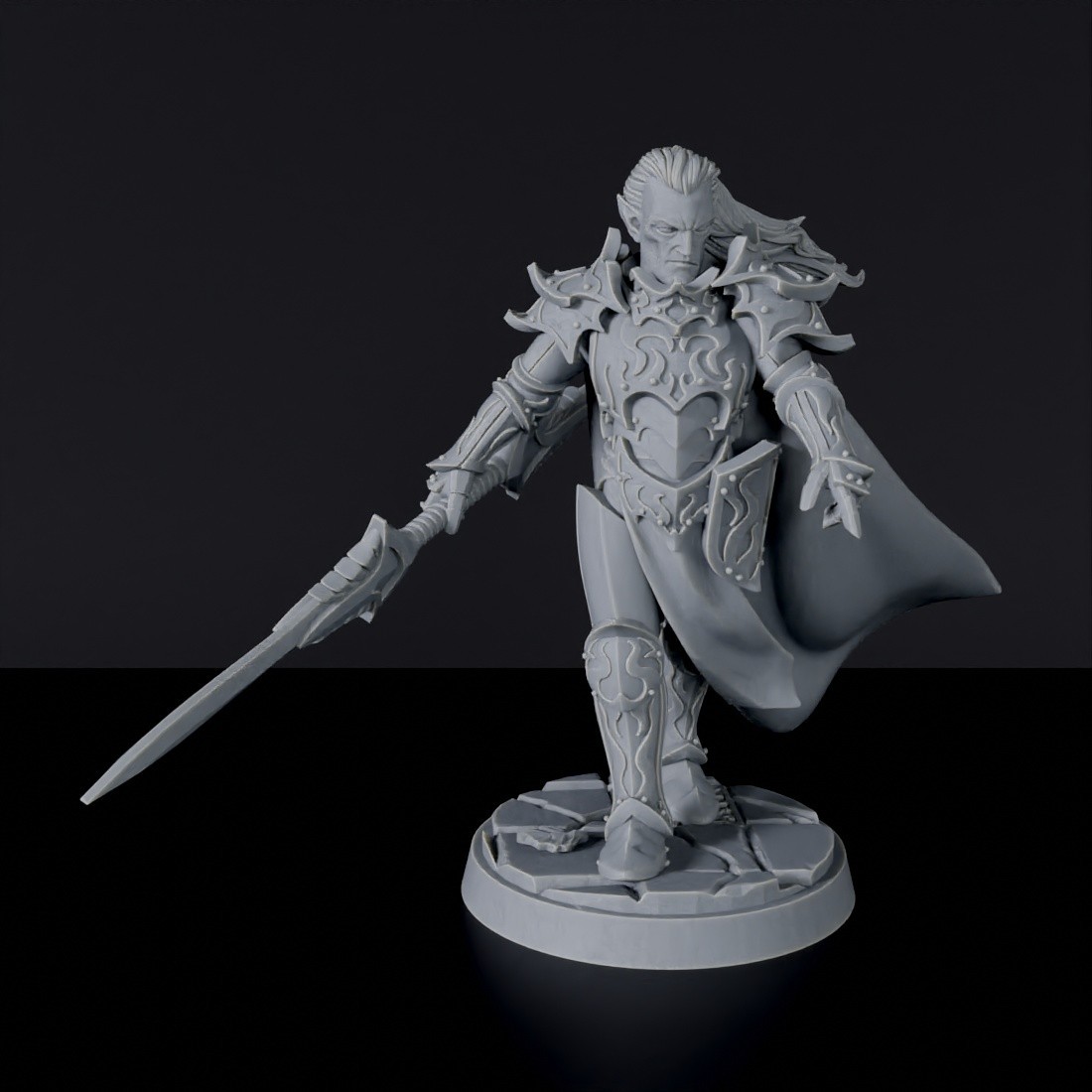 Human Male Fallen Paladin - Fighter With Sword - Fantasy Miniatures