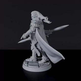 Miniature of Human Male Fallen Paladin with armor and sword - dedicated set for fantasy tabletop RPG games and collectors
