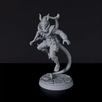 Miniature of Tiefling Male Rogue - thief with sword for fantasy tabletop role-playing games