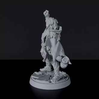 Miniature of Human Male Cleric with hammer - dedicated magic set for fantasy tabletop RPG games and collectors