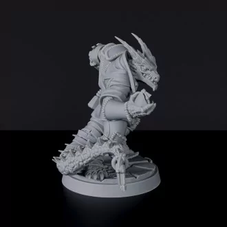 Dedicated thief set for fantasy tabletop RPG army - Dragonborn Male Rogue miniature