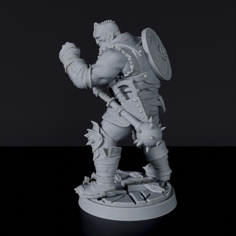 Half-Orc Male Fighter - orcs warrior fantasy miniatures - RPG games