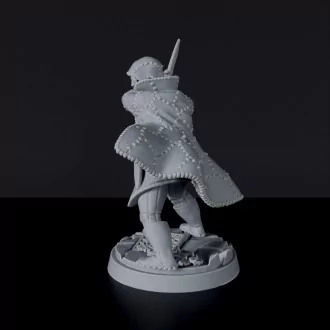 Miniature of Human Male Rogue thief with knifes - dedicated set for fantasy tabletop RPG games and collectors