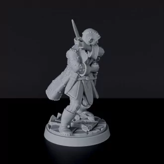 Dedicated set for fantasy tabletop RPG army - Human Male Rogue thief miniature with cloak and knives