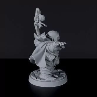 Dedicated fantasy set for tabletop RPG army - Dwarf Male Druid ver. 2 miniature of wizard with cloak and staff
