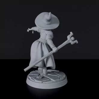 Miniature of Human Female Wizard ver. 2 - dedicated warlock set to army for fantasy tabletop RPG games