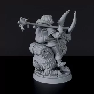 Miniature of Gnome Female Druid with bunny beast and wand - dedicated set to army for fantasy tabletop RPG games