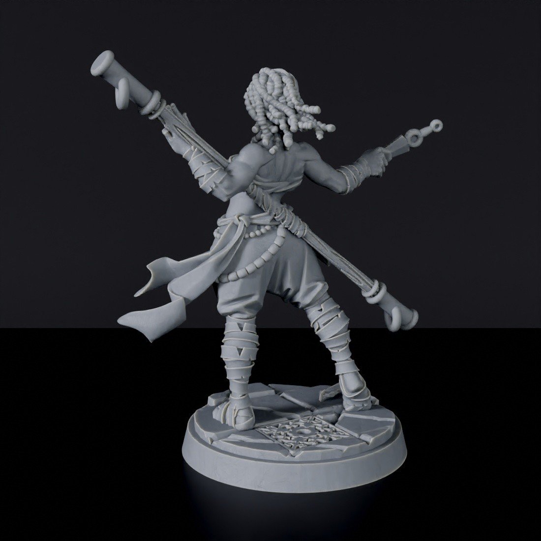 Human Female Monk - pirate fantasy miniature - tabletop RPG games