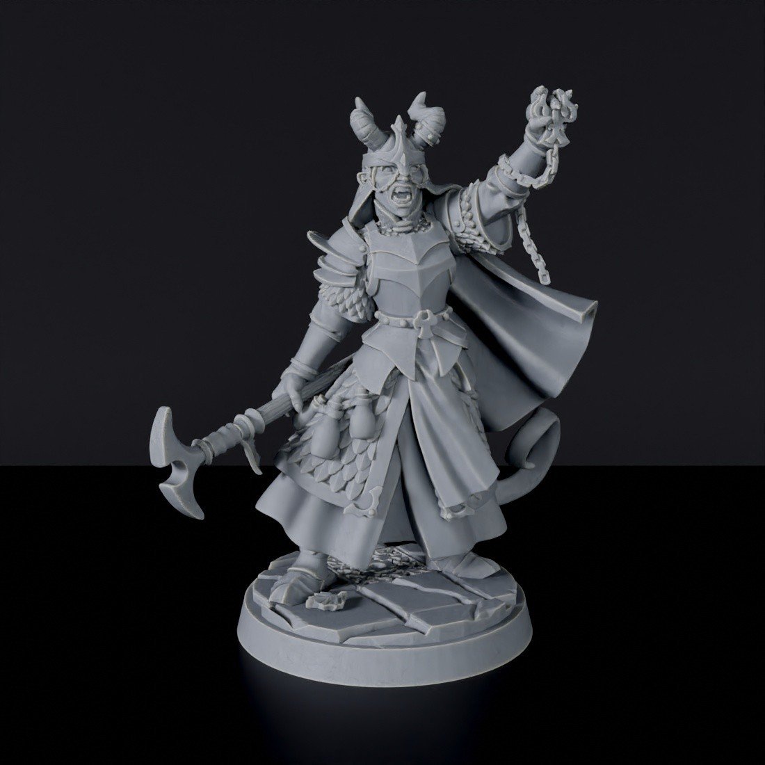 Tiefling Female Cleric - tieflings fantasy miniature - RPG games