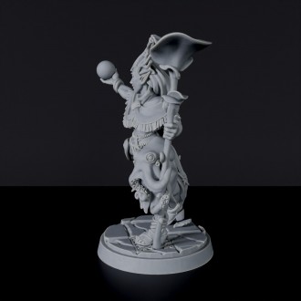 Miniature of Elf Female Druid with sphere and staff - dedicated set for fantasy tabletop games and collectors