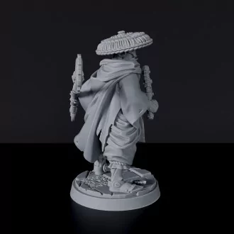 Dedicated set for tabletop RPG army - Constructed Male Monk fantasy miniature with scythe, cloak and hat