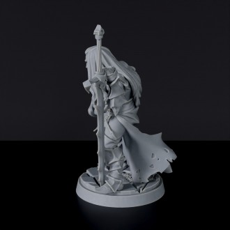 Miniature of Dhampir Male Fighter vampire fighter with sword - dedicated fantasy set for tabletop role-playing games