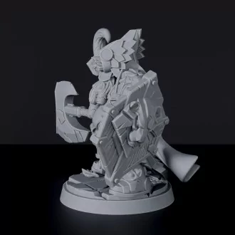 Miniature of Dwarf Male Fighter ver. 2 with shield and axe - dedicated set for tabletop role-playing games